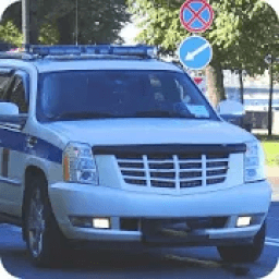 ikon Polisi Mengemudi Mobil