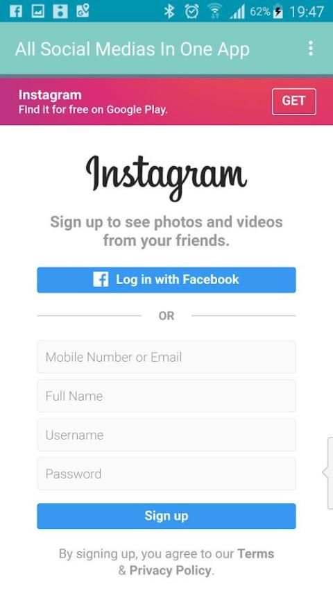 All Social Network in one App screenshot 1