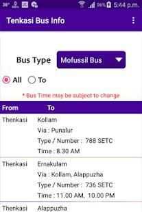 Tenkasi Bus Info screenshot 1