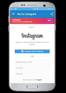 lite for instagram & Snapchat screenshot 1