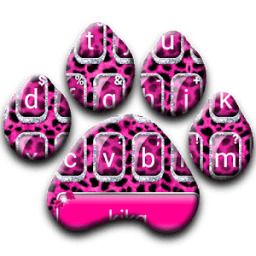 Glitter Pink Leopard Keyboard Theme आइकन