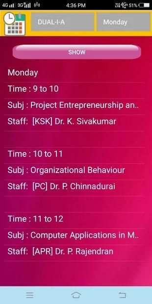 AUDBA TimeTable screenshot 7