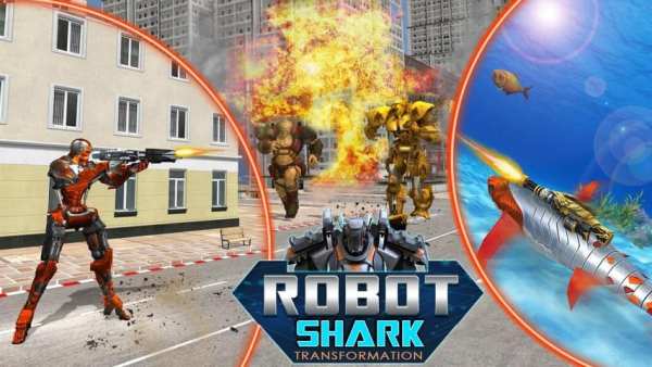 Robot Shark Transform 2018 - Shark Simulator Free screenshot 6
