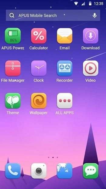 Simple gradient APUS Launcher theme screenshot 2