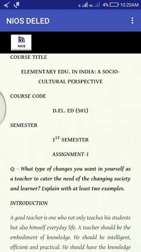 NIOS DELED Assignment Answer स्क्रीनशॉट 4