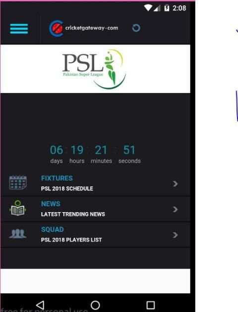 PSL Live Scores स्क्रीनशॉट 2