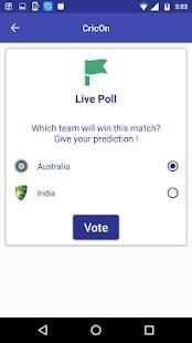 CricOn- Cricket live score faster than tv screenshot 3
