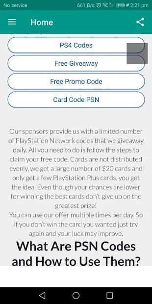 free psn codes generator screenshot 2