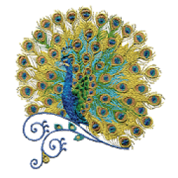 ikon Peacock Color by Number Pixel Art Sandbox Pages