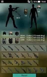 Damage calculator for PUBG screenshot 2