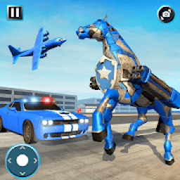 US Police Horse Robot Car Transporter Game icon