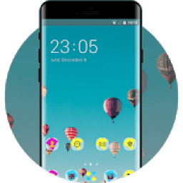 ikon hot air balloon blue color colour theme