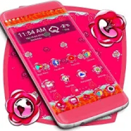 Hot Pink Flowers Launcher आइकन