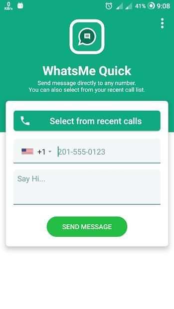 WhatsMe Quick - Send Direct WA Message स्क्रीनशॉट 3