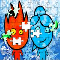 Puzzle Redboy and icegirl : Temple Maze for kids