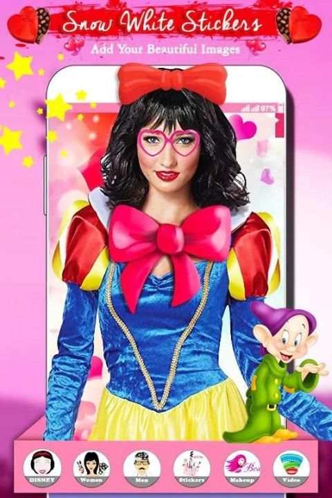 Snow White Photo Stickers 2 تصوير الشاشة