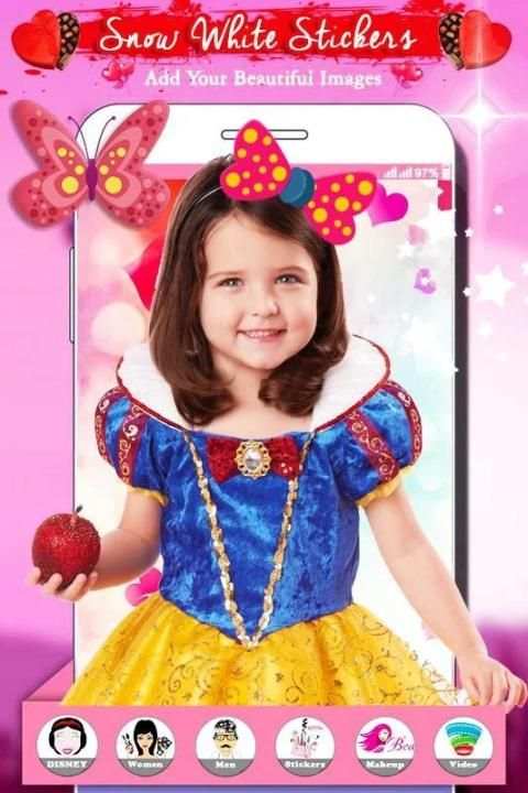 Snow White Photo Stickers 3 تصوير الشاشة