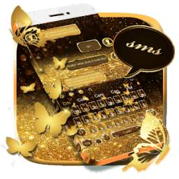 SMS Glitter Gold Butterfly Keyboard