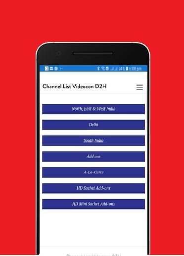 Channel List Videocon D2H screenshot 8