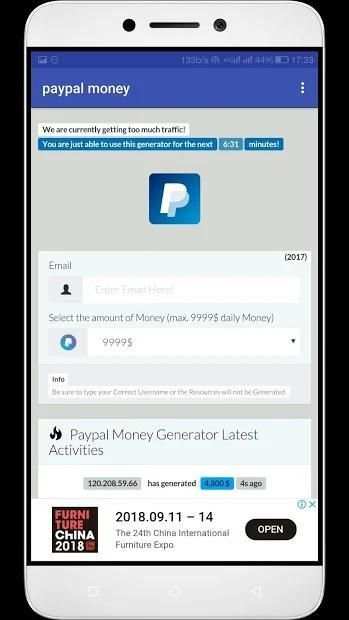paypal money Generate screenshot 4
