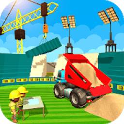 Football Stadium Builder Construction Crane Game