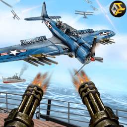 WW2 Naval Gunner Battle Air Strike: Free War Games