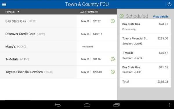 Town & Country FCU Mobile скриншот 3