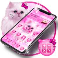 Pink Cute Cat Kitty Theme on 9Apps