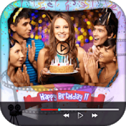 Birthday Photo to Video Maker with Music आइकन