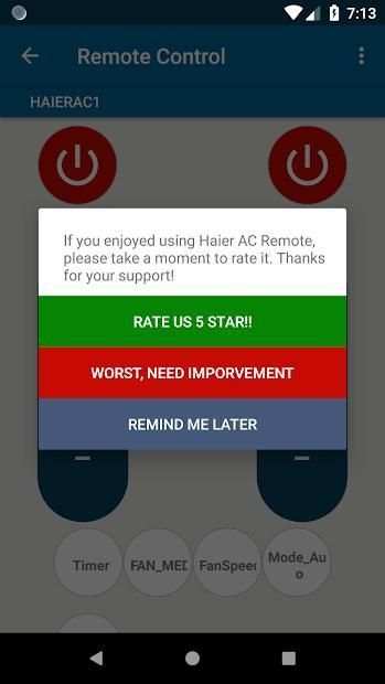 Haier AC Remote स्क्रीनशॉट 2