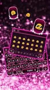 Sparkling Pink Neon Roses Keyboard screenshot 2