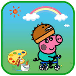 Libro de colorear Pepa y cerdo-Juego de pintura icon
