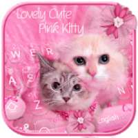 Pink Lovely Cute Kitty Keyboard Theme