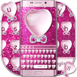 Pink Glittering Love Bow Keyboard icon