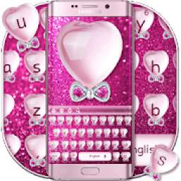Pink Glittering Love Bow Keyboard 10001004