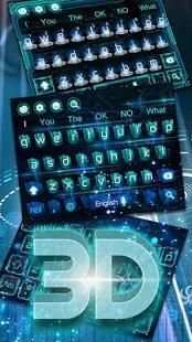 3D Blue Tech Keyboard 1 تصوير الشاشة