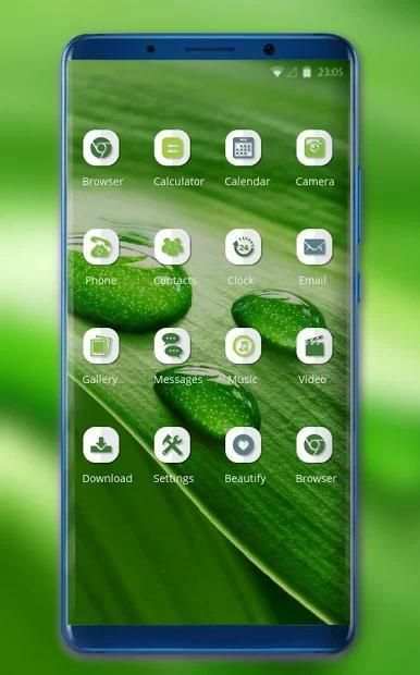 Theme for Nokia X Phone Mi 8 Pro green water drop screenshot 3