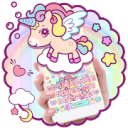 ikon Rainbow Unicorn Keyboard Lucu