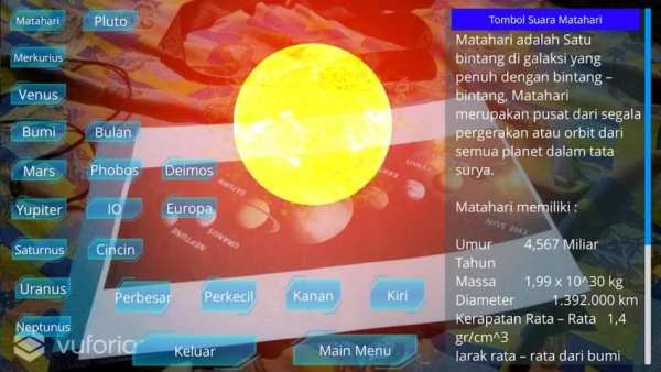 Visualisasi Augmented Reality Tata Surya 6 تصوير الشاشة