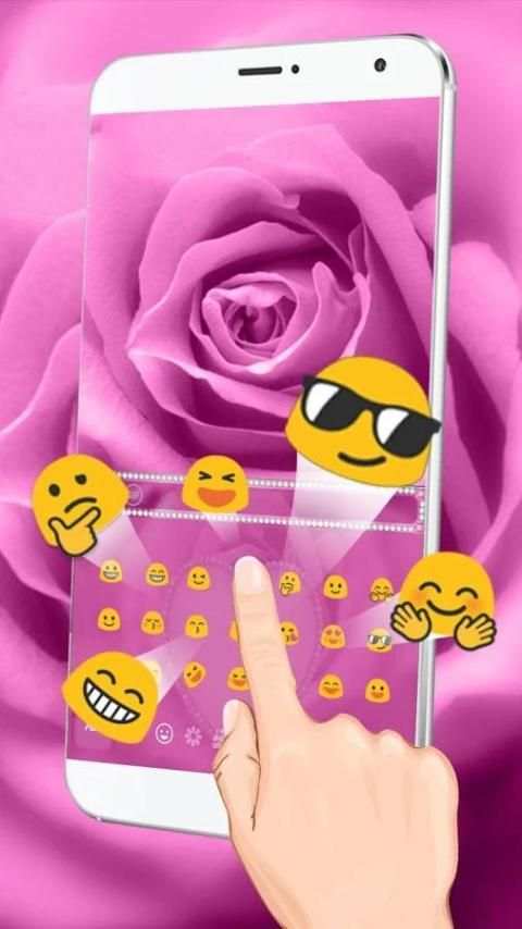 Tema Pink Love Rose Keyboard screenshot 2