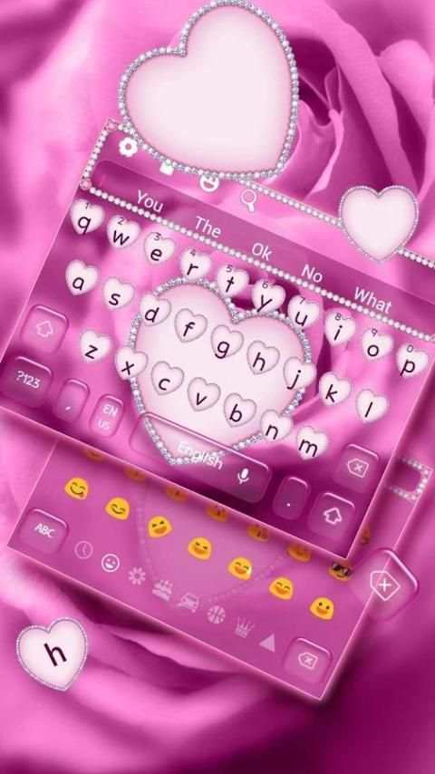 Tema Pink Love Rose Keyboard screenshot 1