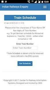 Indian Railway - Passenger Reservation Enquiry screenshot 1