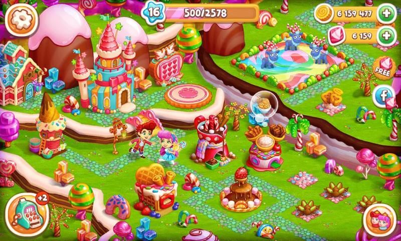 Candy Farm: Magic cake town & cookie dragon story स्क्रीनशॉट 1
