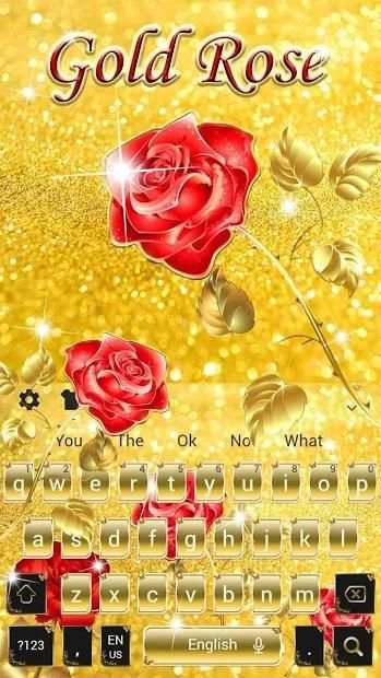Gold Rose Fancy Keyboard Theme स्क्रीनशॉट 3