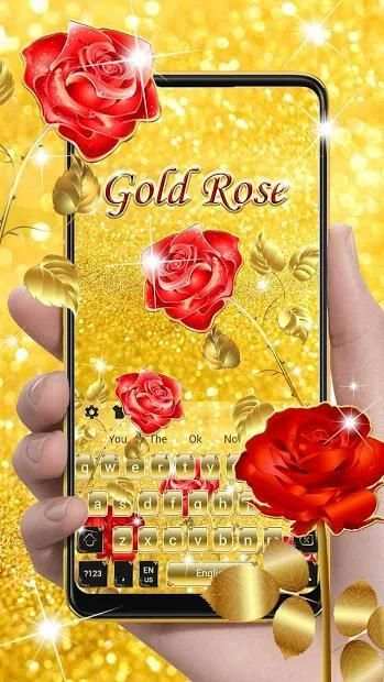 Gold Rose Fancy Keyboard Theme स्क्रीनशॉट 6