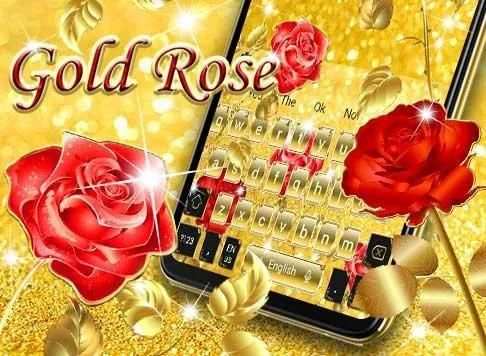 Gold Rose Fancy Keyboard Theme स्क्रीनशॉट 2