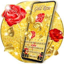 Gold Rose Fancy Keyboard Theme आइकन