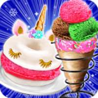 Donut Ice cream Cone & Unicorn Ice Cream Sandwich logo