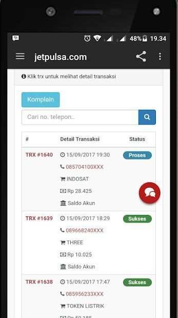 Jetpulsa - Transaksi Payment Point Online screenshot 3