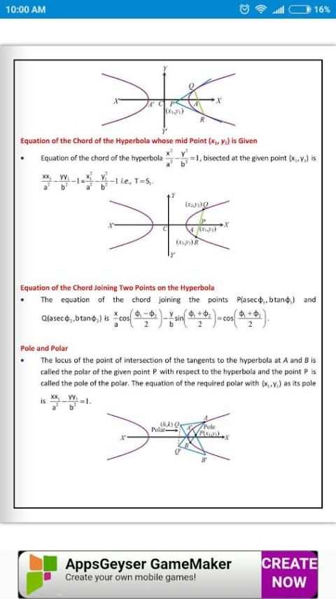 Maths Hyperbola Formula Book скриншот 1